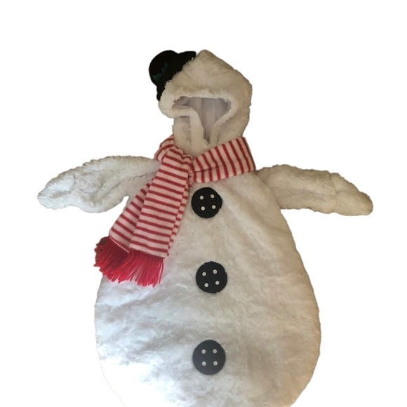 Frosty The Snowman Infant Halloween Costume Scarf and Top Hat White Plush 0-9MO - Picture 2 of 12